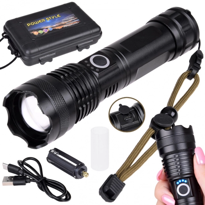Krachtige LED-zaklamp USB waterdicht