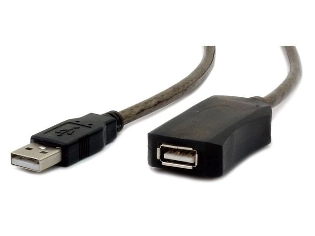 USB 2.0 verlengkabel type AM-AF 5 m actief zwart