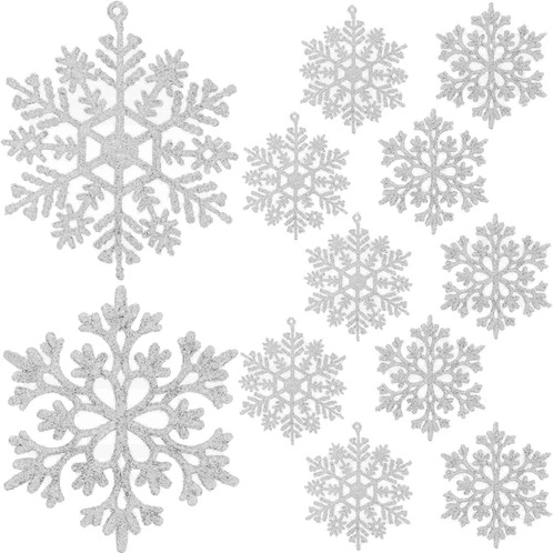 Kerstboomversieringen - sneeuwvlokken 12 stuks. Ruhhy 22516