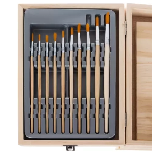 Maalset mit Staffelei und Holzkoffer
