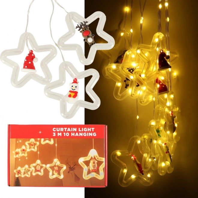 Kerst LED-gordijn 3 m met sterretjes 125 LED