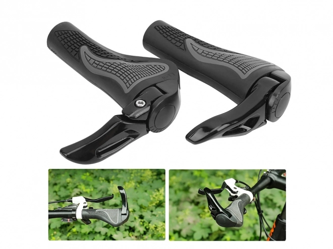 Anti-slip Bicycle Handle Grips with Aluminum Bar Ends