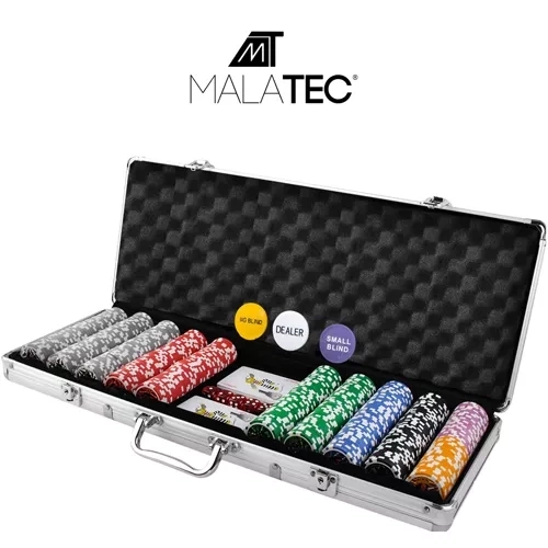 Poker Spielset 500 Chips in Aluminiumkoffer