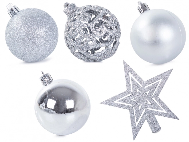 Zilveren kerstversieringen - set van 100 stuks