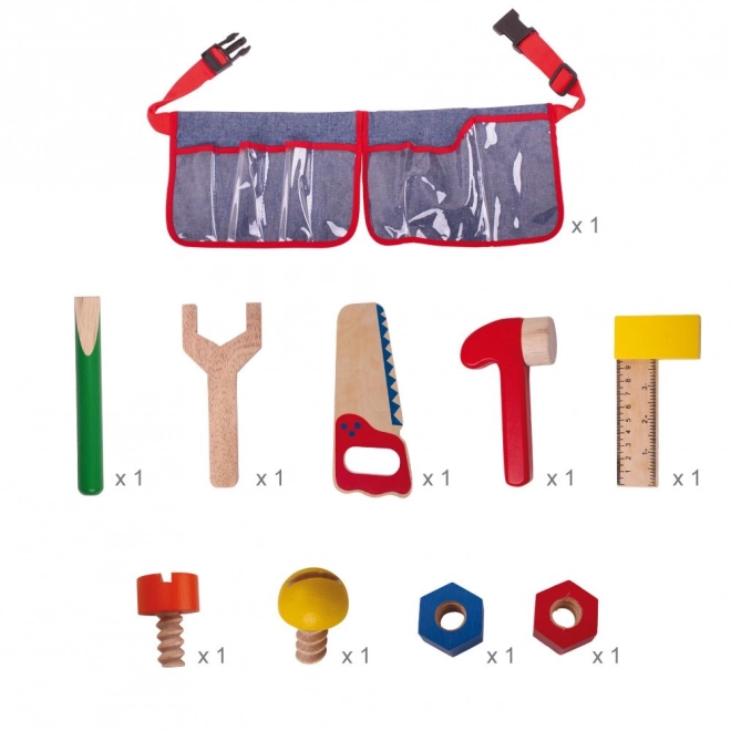 Bigjigs Toys houten gereedschap op kinder riem