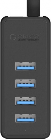 USB 3.0 Hub ORICO mit 4 Ports, externe Stromversorgung, schwarz