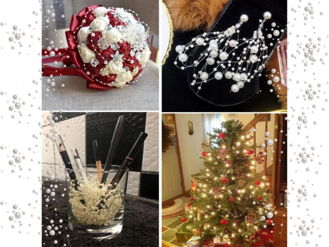 Parelslinger - witte parels voor kerstboom