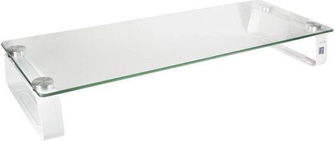 Glazen monitorstandaard 560 × 210 mm, draagvermogen 20 kg