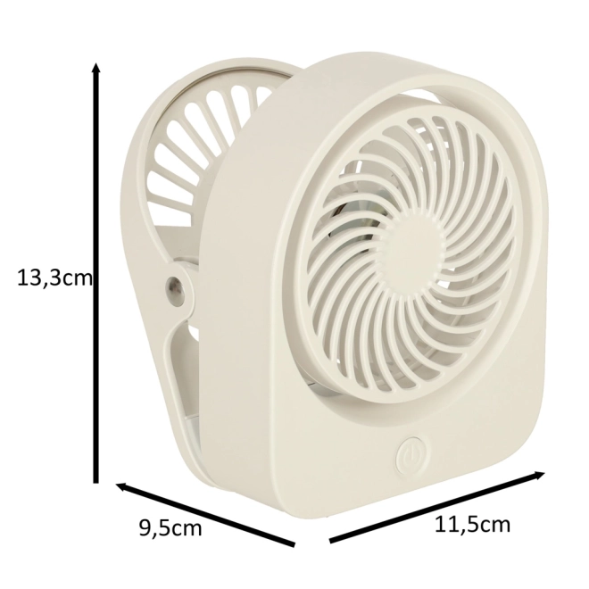 Draadloze USB tafelventilator 11,5 cm wit
