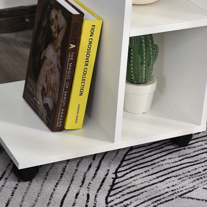 Table basse à roulettes avec organiseur