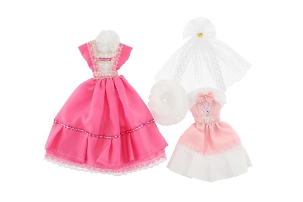 Kleding met accessoires voor poppen 2 stuks