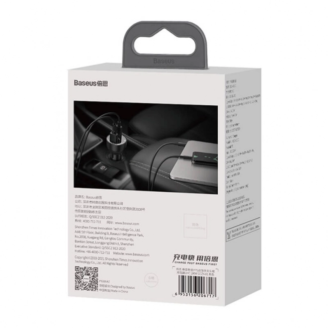 Fast Car Charger Baseus USB and USB-C 100W Black