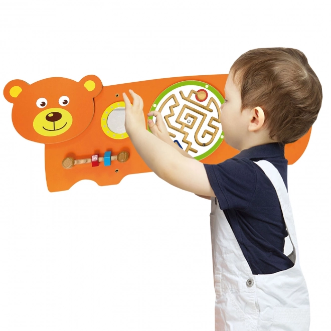 Wooden Wall Game with Bear Motif