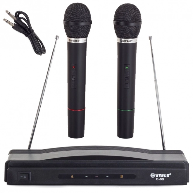 KIT KARAOKÉ 2x MICROPHONE SANS FIL + STATION