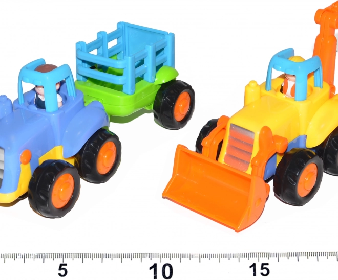 Tractor en Graafmachine met vliegwiel 16 cm