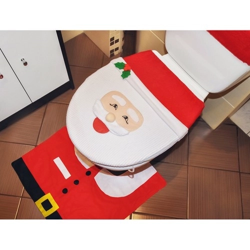 Kerst toilet hoes met tapijt Ruhhy 22360