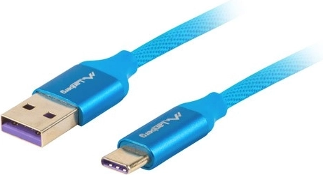 Câble USB-C vers USB-A 2.0 premium 1 m bleu 5 A en cuivre massif