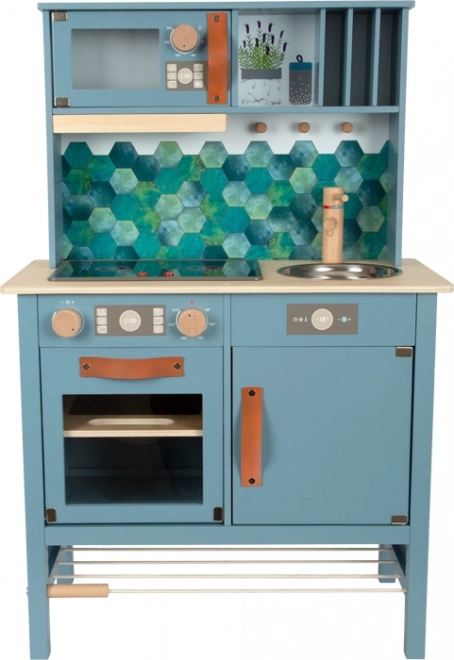 Wooden Kitchen Tasty in a Stylish Smoky Blue Finish