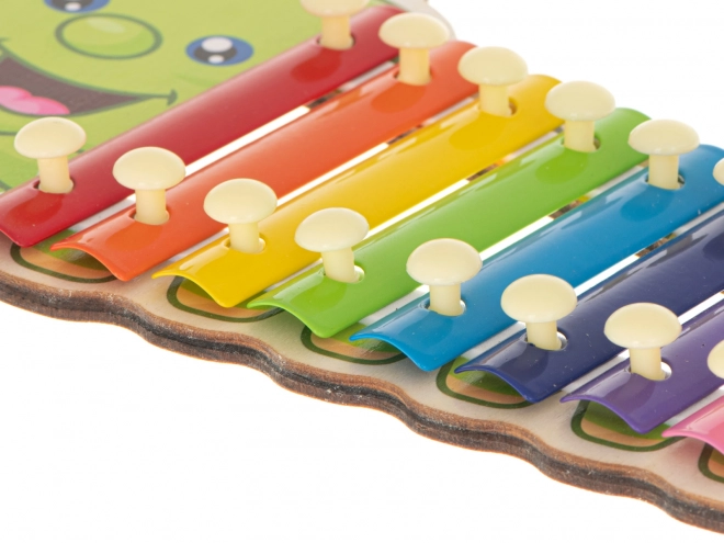 Kleurrijke kinderxylofoon in de vorm van een rups