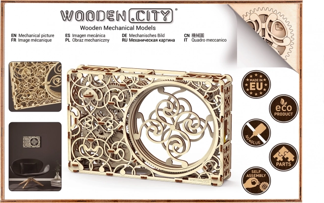 Mechanisch schilderij - houten 3D-puzzel