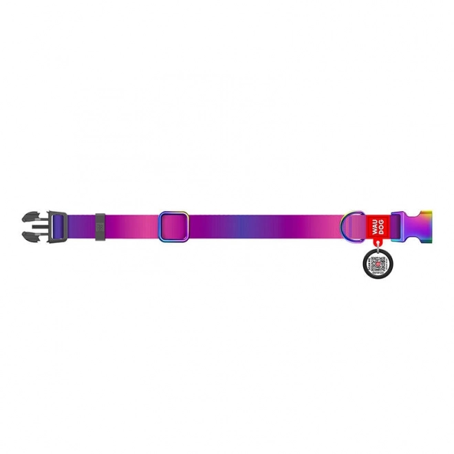 Nylon hondenhalsband met QR-code WAUDOG paars