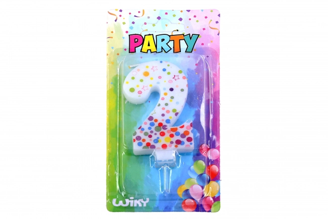 Feest kaars nummer 2 Stippen