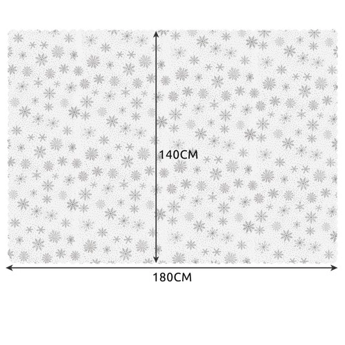 Große Weihnachtstischdecke Weiß mit Schneeflocken 180 x 140 cm
