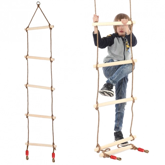 Touwladder houten tuin schommel