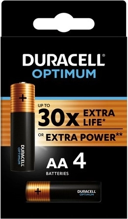 Alkalische AA-Batterien LR6 Optimum, Packung mit 4 Stück