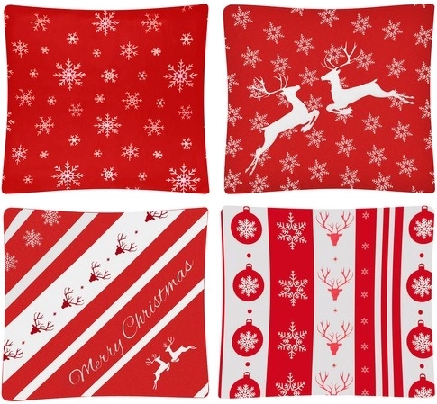 Uniforme kerstsfeer in een set van 4 stuks