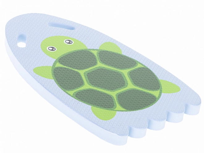 Bord met zwemrichtlijnen voor schildpad in zwembad