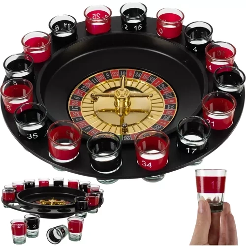 Party-Roulette-Spielset mit 16 Gläsern