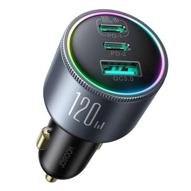Autolader Joyroom JR-CCN07, 3-poorts C-C, 120 W, (grijs)