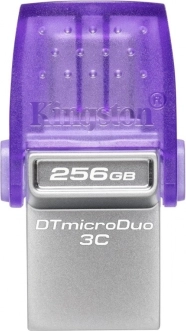 Clé USB KINGSTON DataTraveler microDuo 3C 256 Go, USB‑A/USB‑C, USB 3.2 Gen 1