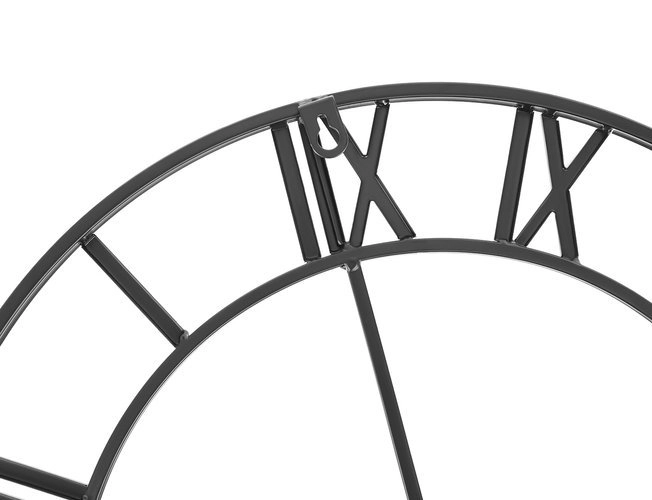 Horloge murale en métal style loft à chiffres romains 47 cm – noire