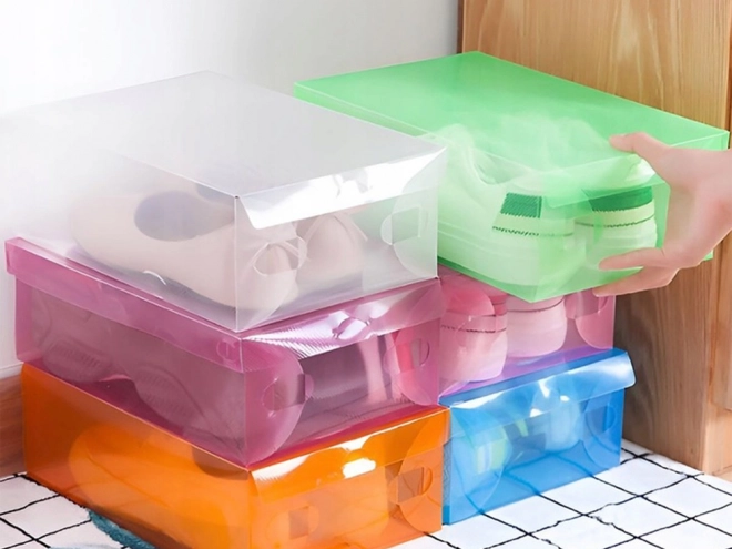Meer kleurige doorzichtige schoenendozen 10 stuks