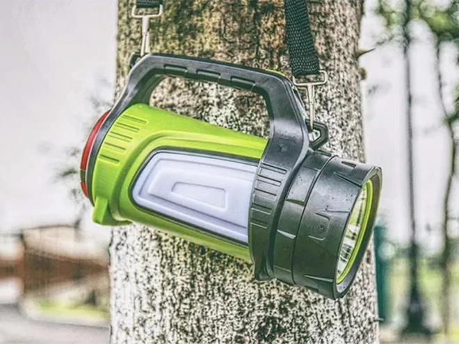 Rechargeable LED Flashlight with Power Bank - Ideal for Camping