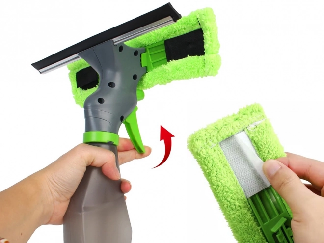 3-in-1 Glass and Mirror Cleaner with Microfiber Squeegee