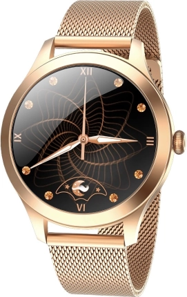 Smartwatch Fit FW42 goldene Damen-Smartwatch mit Metall-Milanese-Armband