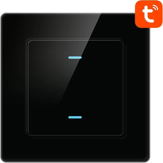 Interrupteur tactile intelligent Wi‑Fi AVATTO, 2 boutons, TUYA, noir
