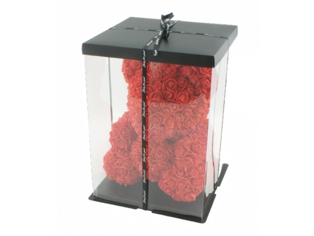 Valentijnsdag rode teddybeer met een hart van rozen - 40 cm