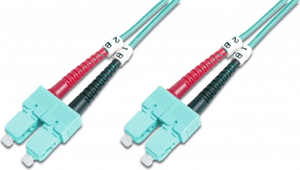 Câble patch optique duplex SC-SC MM 50/125 OM3 LSOH 3 m, turquoise