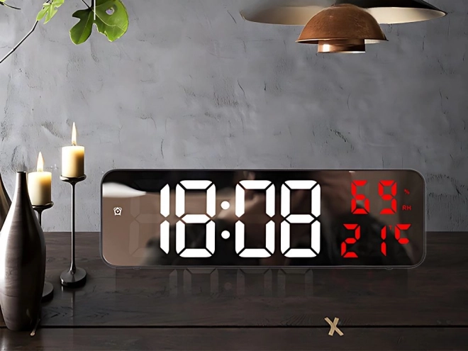 Horloge numérique électronique avec thermomètre et réveil