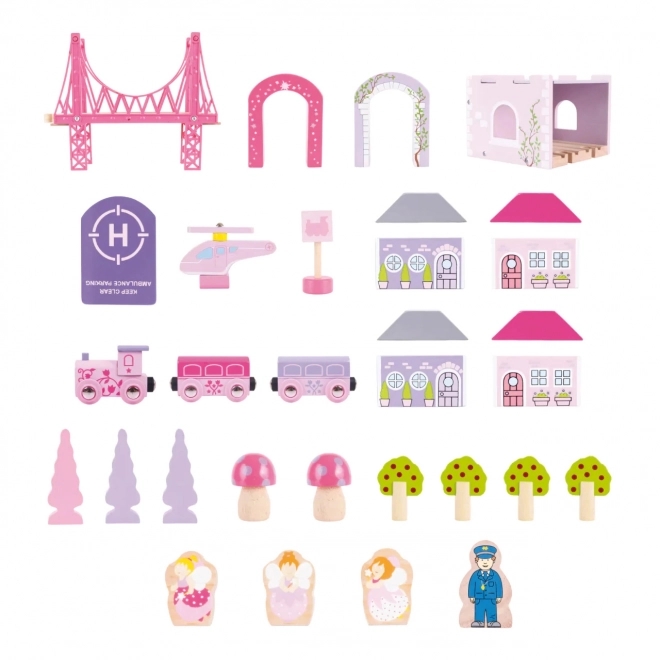 Bigjigs Rail Houten grote prinsessenspoorbaan