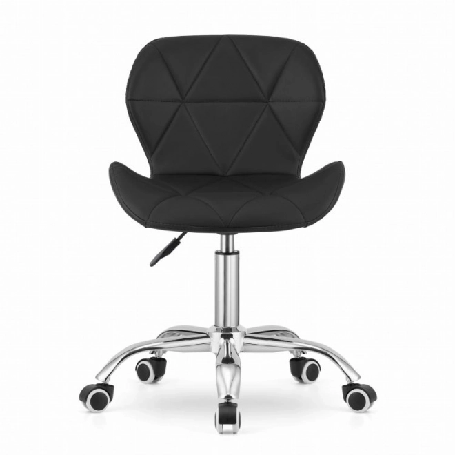 Chaise de bureau pivotante avec dossier large, cuir écologique, noir