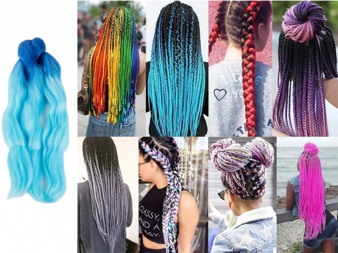 Synthetisch haar voor ombre blauwe vlechten
