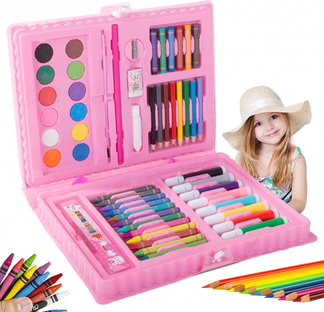 Art set in a pink carry case – 68 pcs
