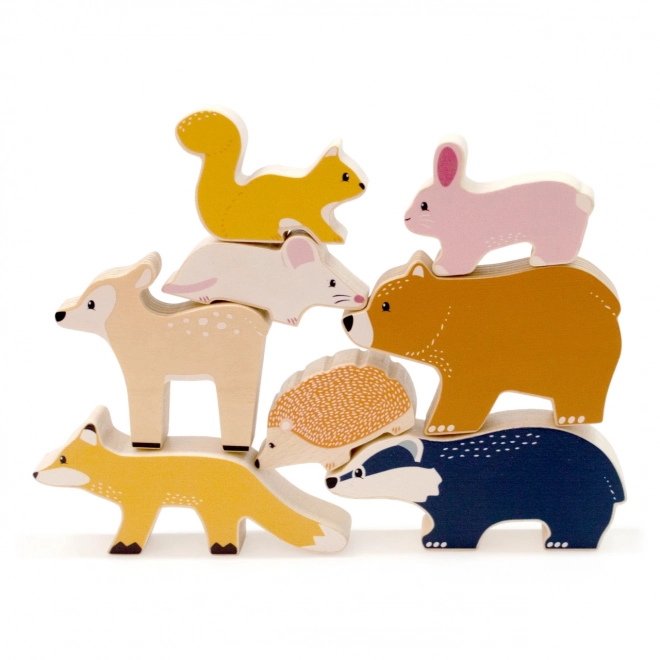 Set van houten bosdieren