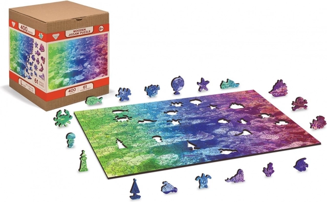 Wooden double-sided puzzle Coral Reef 2-in-1, 100 pieces