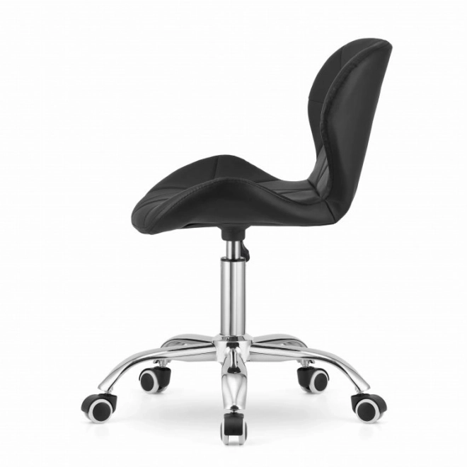 Chaise de bureau pivotante avec dossier large, cuir écologique, noir